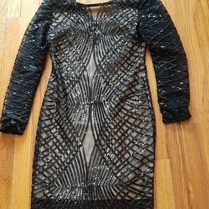Sequined black dress